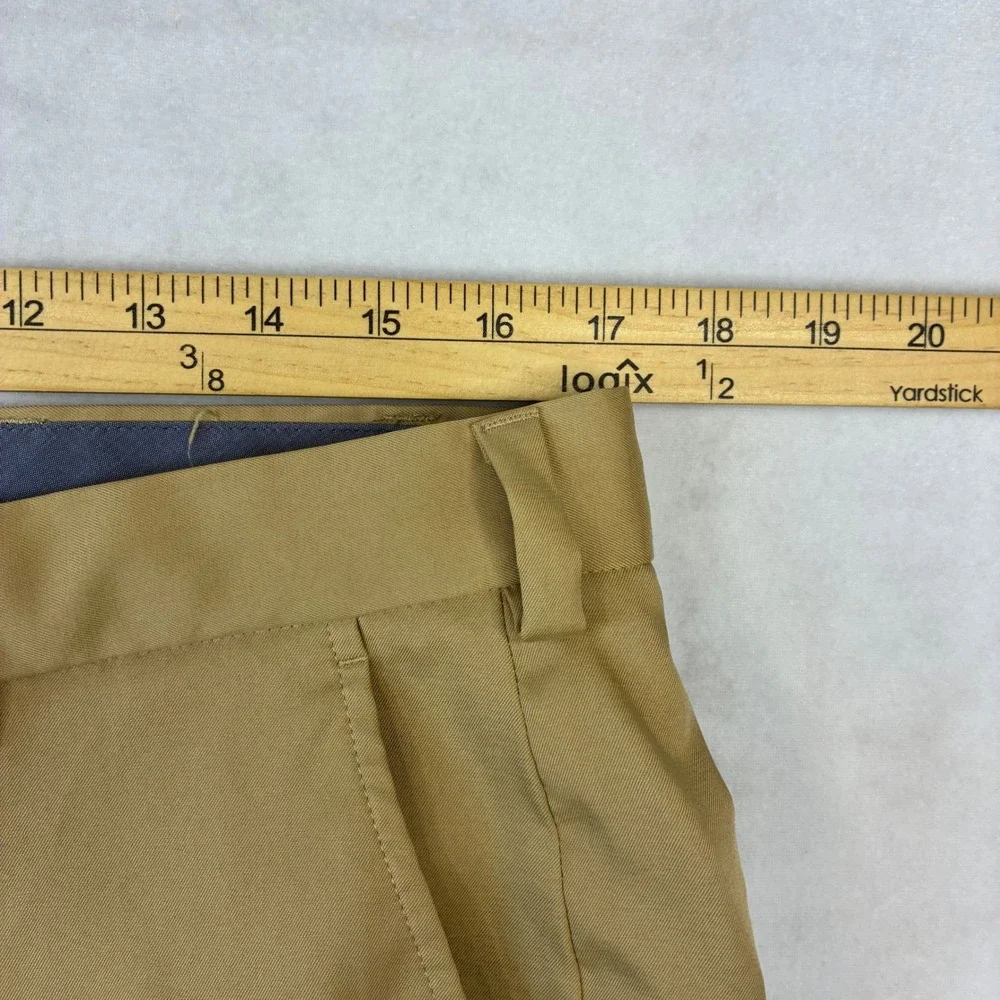 Brooks Brothers Chino Trousers Men 34x32 Tan Khaki Flat Front Cotton Pants